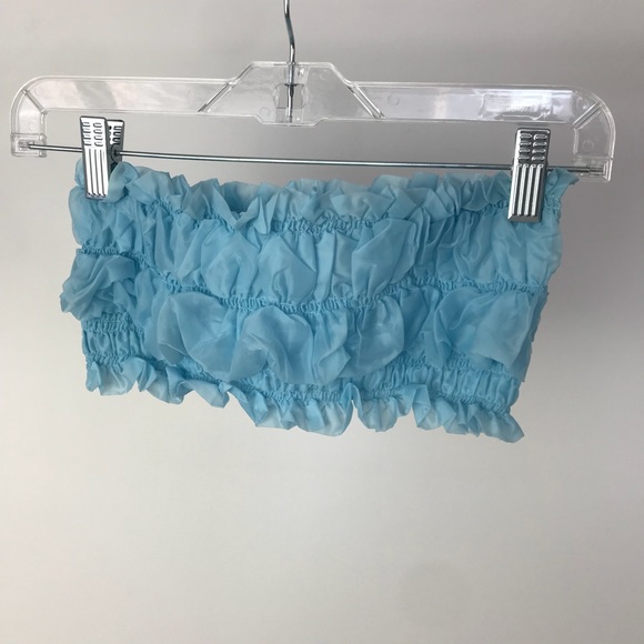 Baby Blue Ruffle Bandeau 🦋 - Picture 3 of 4